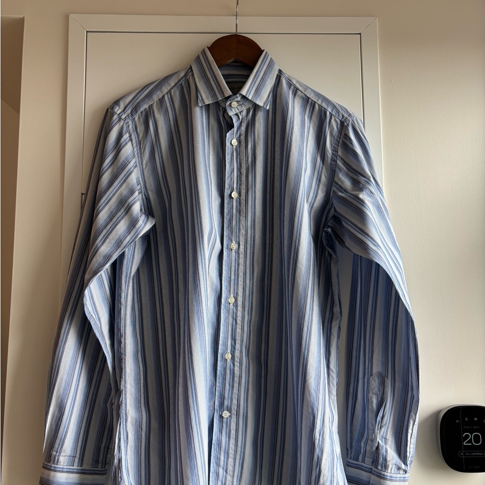 ETRO Blue Striped Shirt (39/15.5)